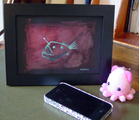 Angler Fish 1, framed art by Amy Crook