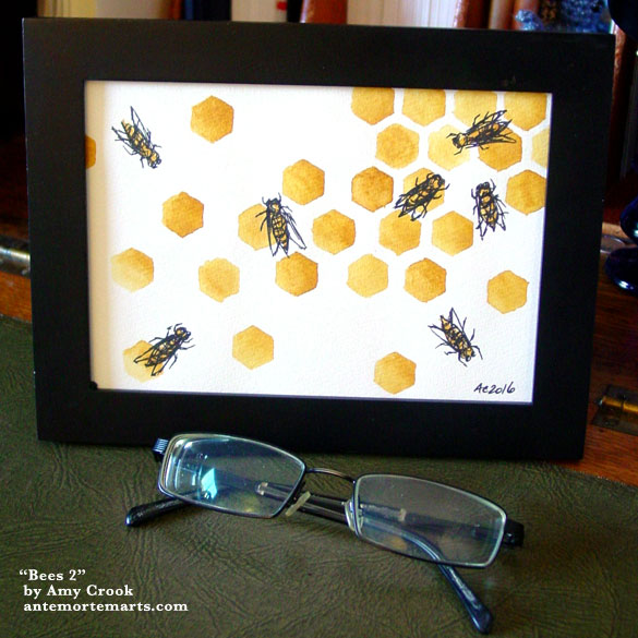 Bees 2, framed art by Amy Crook
