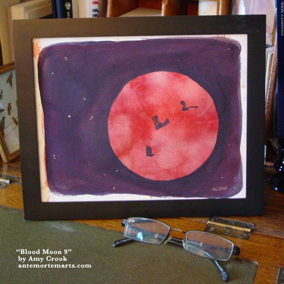 Blood Moon 9, framed art by Amy Crook
