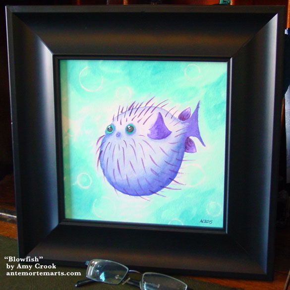 Blowfish, framed art by Amy Crook