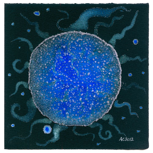 Blue Planet 3, watercolor by Amy Crook