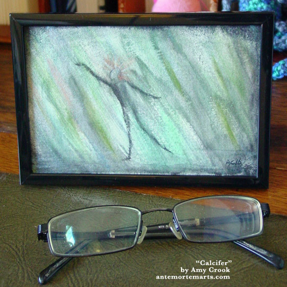 Calcifer, framed art by Amy Crook