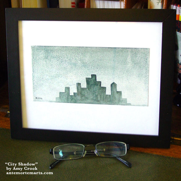 City Shadow, framed art by Amy Crook