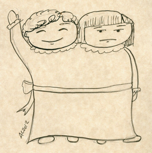 Conjoined Twins sketch by Amy Crook