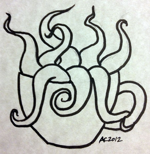 Cuppa Tentacles sketch by Amy Crook