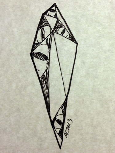 Crystal sketch by Amy Crook