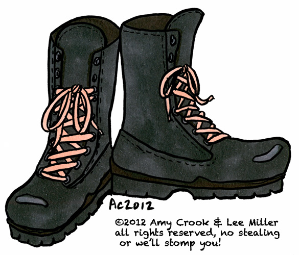 Combat Boots with Pink Laces, commission by Amy Crook for Lee Miller