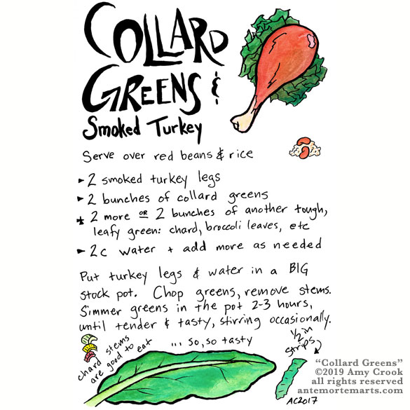 Collard Greens, an illustrated recipe by Amy Crook