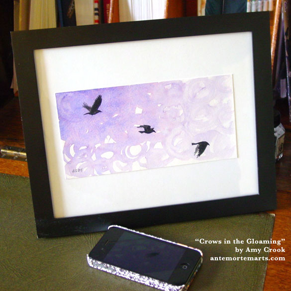 Crows in the Gloaming, framed art by Amy Crook
