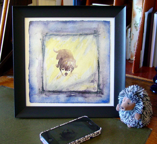 Curious Otter, framed art by Amy Crook