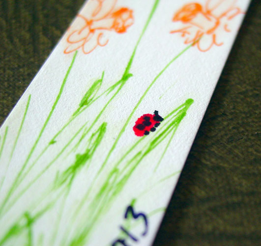 Daffodils bookmark, detail, by Amy Crook