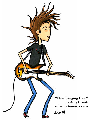 Headbanging Hair, Daron's Guitar Chronicles art by Amy Crook