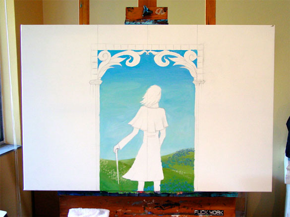 Denoument commission, work in progress by Amy Crook
