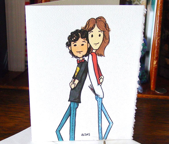 Bart & Chris greeting card at Etsy by Amy Crook
