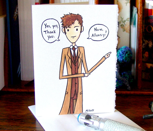Doctor Who thank you card by Amy Crook on Etsy