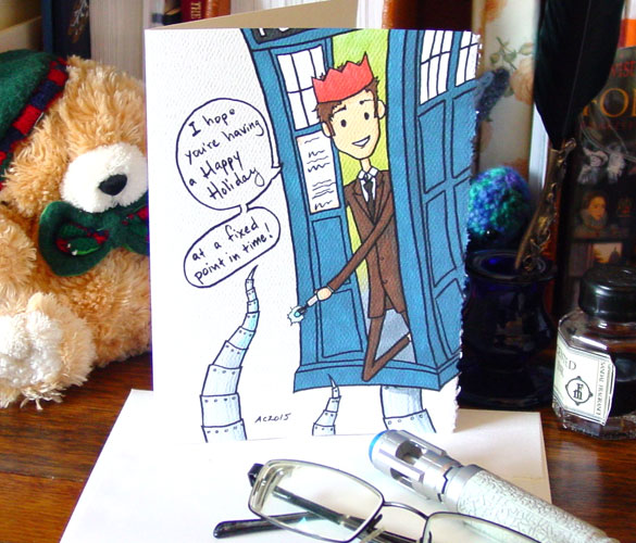 Fixed Point, a Doctor Who parody card by Amy Crook on Etsy