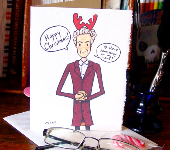 Twelfth Doctor Christmas card by Amy Crook on Etsy