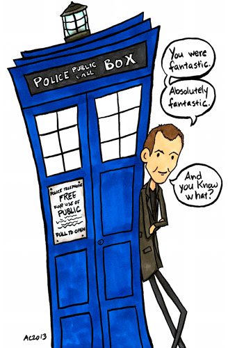 the doctor loves fan art of himself. or just himself. one of those.