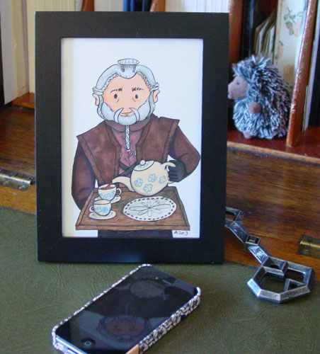 Tea With Dori, framed art by Amy Crook