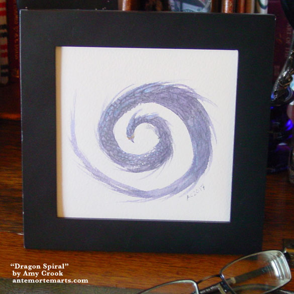 Dragon Spiral, framed art by Amy Crook