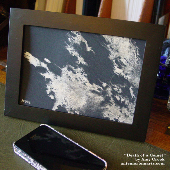 Death of a Comet, framed art by Amy Crook