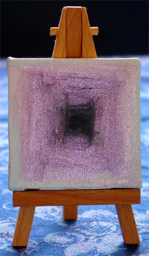 Ever Outward, tiny painting on display easel by Amy Crook