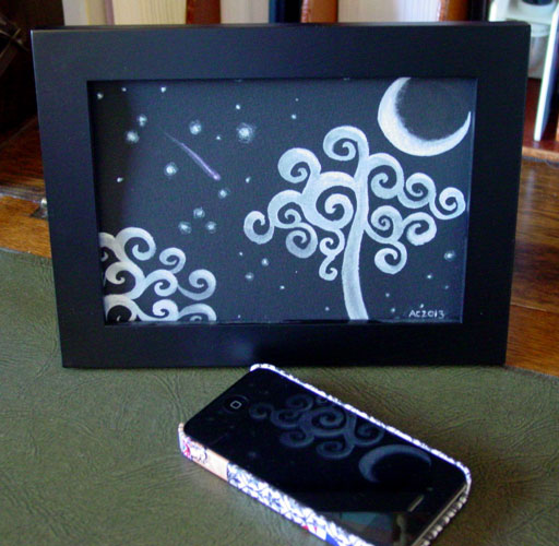 Ghost Moon, framed art by Amy Crook