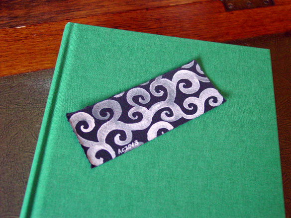 Ghost Spirals Bookmark, with book, by Amy Crook
