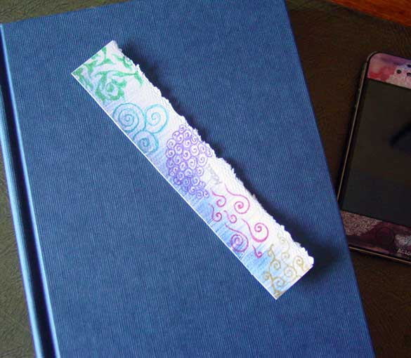 Glitter Sketch Bookmark, with book, by Amy Crook