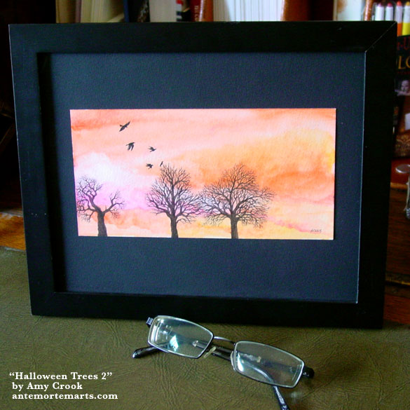 Halloween Trees 2, framed art by Amy Crook