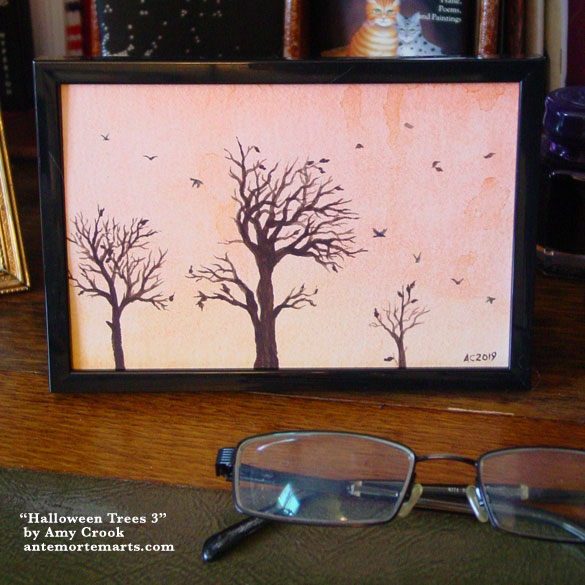 Halloween Trees 3, framed art by Amy Crook