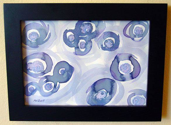 Hibiscus Blue 2, framed art by Amy Crook