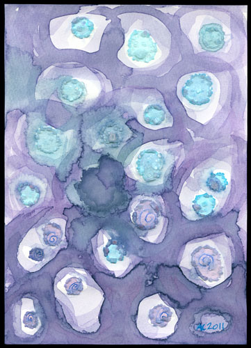 Hibiscus Blue 1, art by Amy Crook