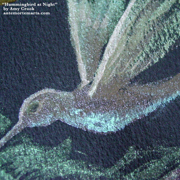 Hummingbird at Night, detail, by Amy Crook