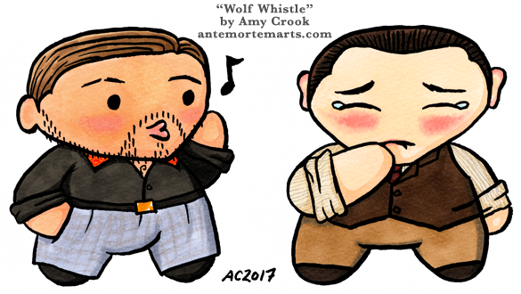 Wolf Whistle, Inception chibi parody art by Amy Crook