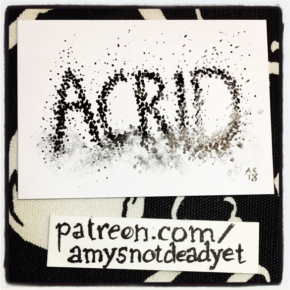 pen and ink word art: Acrid