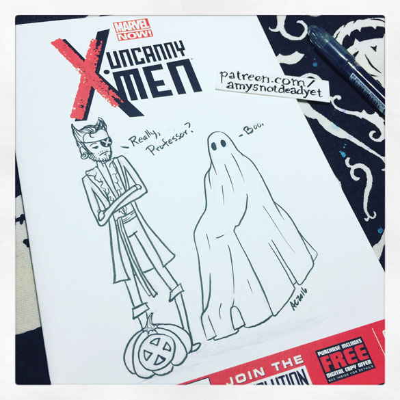 Inktober day 18: X-Men comic cover for Dami (and also a silly local cover contest)