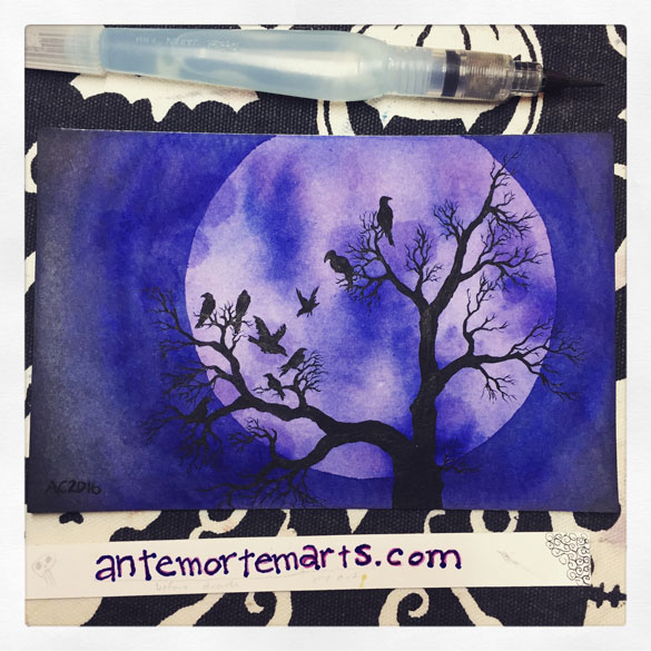 Inktober day 25: A Murder of Crows 3 (sold)