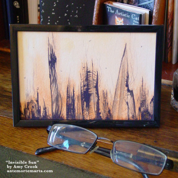 Invisible Sun, framed art by Amy Crook