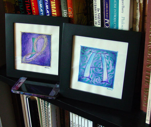 A is for Arabesque & J is for Juxtapose, framed art by Amy Crook