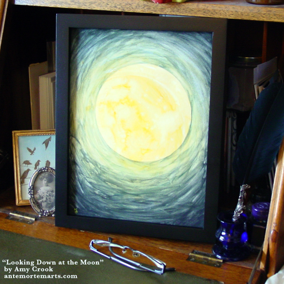 Looking Down at the Moon, framed art by Amy Crook