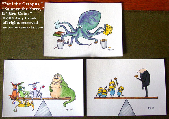 Paul the Octopus, Balance the Force, and Gru Coins by Amy Crook for Mathlords