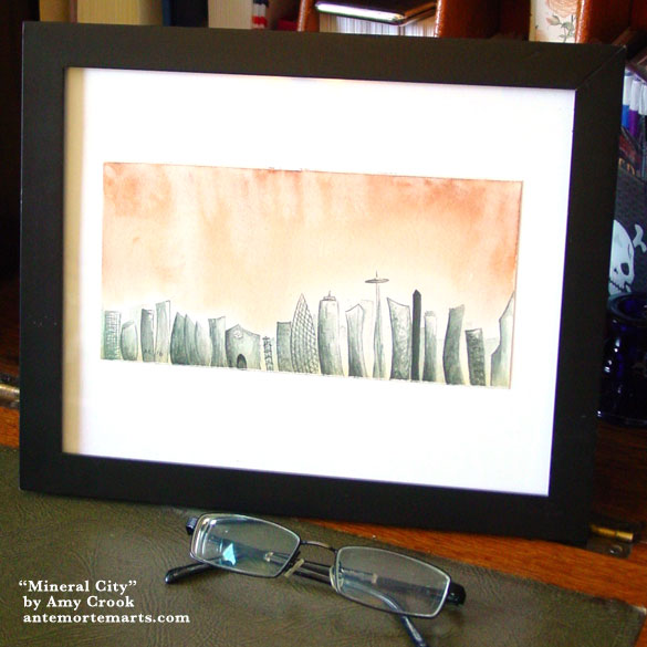 Mineral City, framed art by Amy Crook
