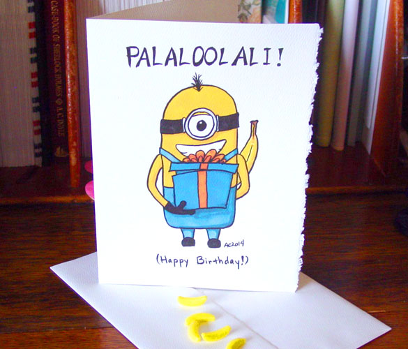Minion birthday card by Amy Crook on Etsy