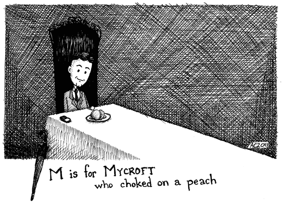 M is for Mycroft drawing by Amy Crook