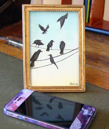 A Murder of Crows 2, framed art by Amy Crook