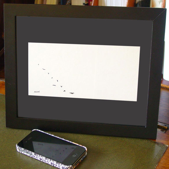 Nine Crows, framed art by Amy Crook