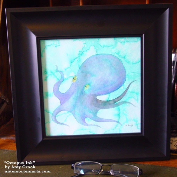 Octopus Ink, framed art by Amy Crook