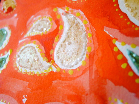 Orange Paisley, detail 1, by Amy Crook