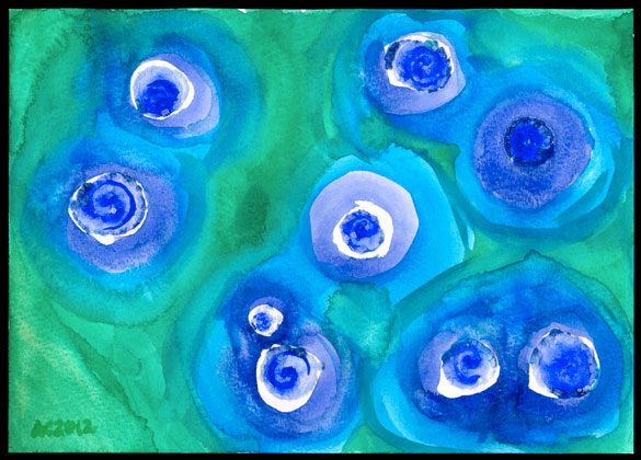 Peacock Blue, abstract art by Amy Crook